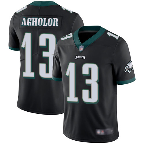 Men Philadelphia Eagles 13 Nelson Agholor Black Alternate Vapor Untouchable NFL Jersey Limited Player 100th